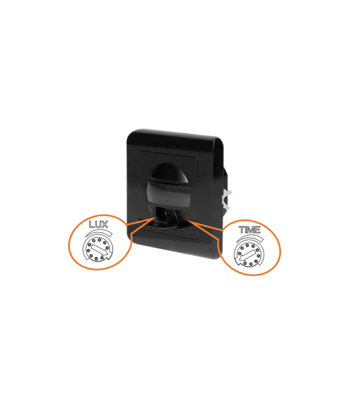 Detector Movimiento ORNO Empotrable Pared 9m IP20 Negro