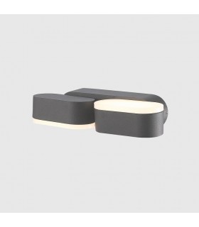 Aplique de Pared Led JUNY Antracita 2x6W 1630Lm IP54 CCT