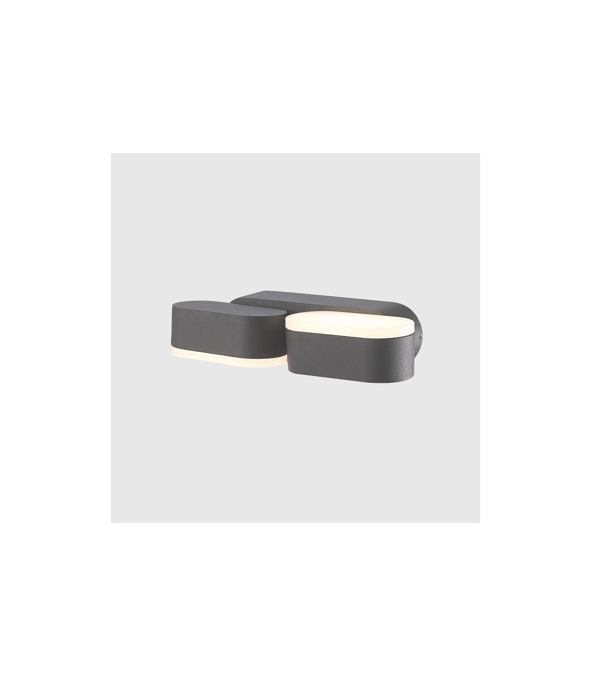 Aplique de Pared Led JUNY Antracita 2x6W 1630Lm IP54 CCT