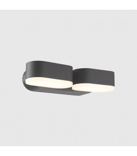 Aplique de Pared Led JUNY Antracita 2x6W 1630Lm IP54 CCT