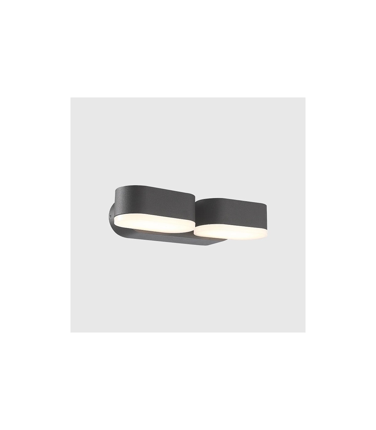 Aplique de Pared Led JUNY Antracita 2x6W 1630Lm IP54 CCT