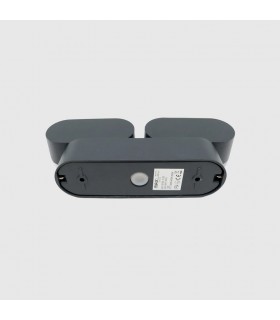 Aplique de Pared Led JUNY Antracita 2x6W 1630Lm IP54 CCT