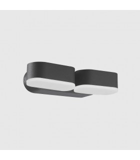 Aplique de Pared Led JUNY Antracita 2x6W 1630Lm IP54 CCT