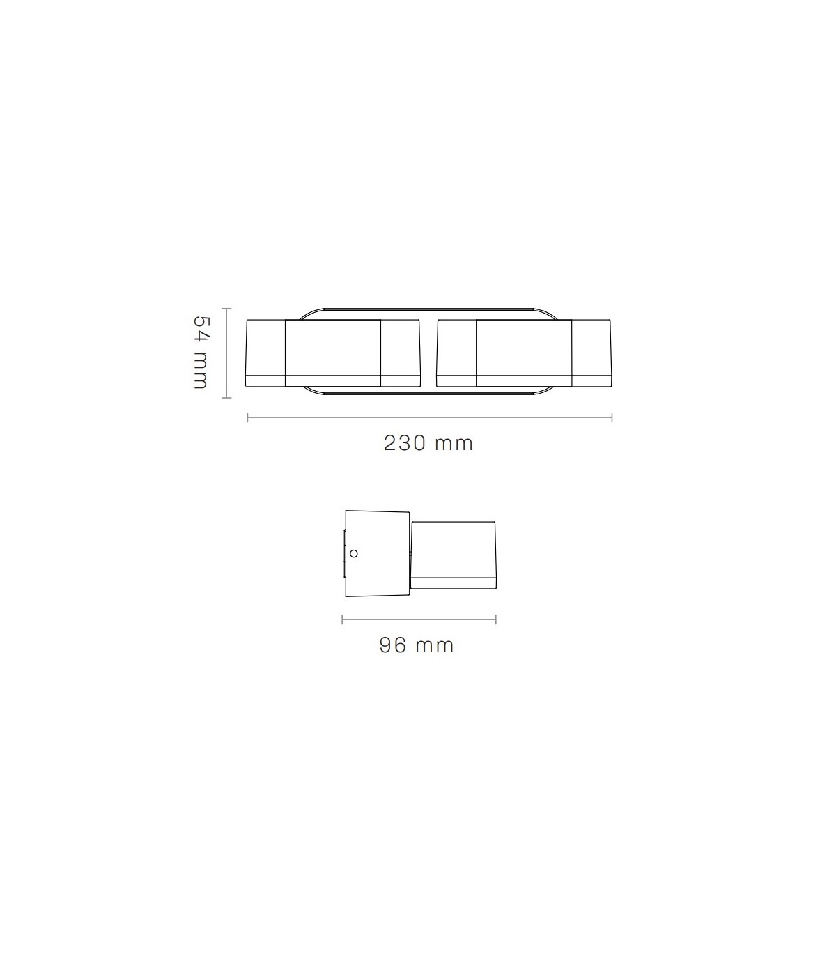 Aplique de Pared Led JUNY Antracita 2x6W 1630Lm IP54 CCT
