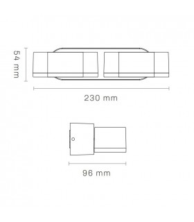 Aplique de Pared Led JUNY Blanco 2x6W 1630Lm IP54 CCT