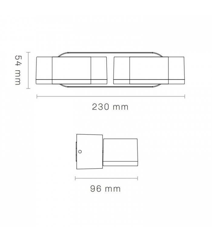 Aplique de Pared Led JUNY Blanco 2x6W 1630Lm IP54 CCT