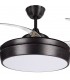 Ventilador LED SIMUN 36W 3.240Lm Marrón Rústico 4 Aspas transparentes plegables