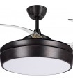 Ventilador LED SIMUN 36W 3.240Lm Marrón Rústico 4 Aspas transparentes plegables