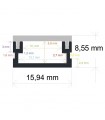 Perfil Aluminio FIT Suelo Superficie/Empotrar -2 Metros-