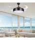Ventilador LED SIMUN 36W 3.240Lm Marrón Rústico 4 Aspas transparentes plegables