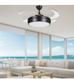 Ventilador LED SIMUN 36W 3.240Lm Marrón Rústico 4 Aspas transparentes plegables