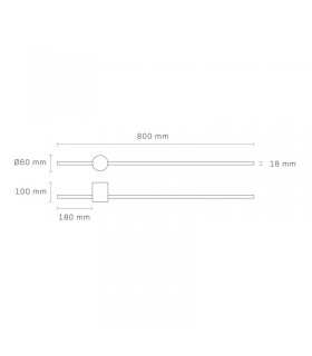 Aplique Pared PALIKO Negro 13W 780Lm IP20