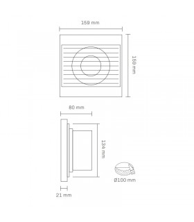 Extractor RELECTRIC 15W Ø100mm Caudal 180m3/h IP44