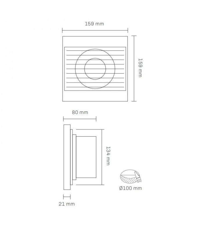 Extractor RELECTRIC 15W Ø100mm Caudal 180m3/h IP44