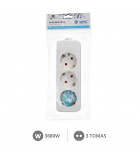 Base Múltiple MEGA 3 Tomas Sin Cable Blanca