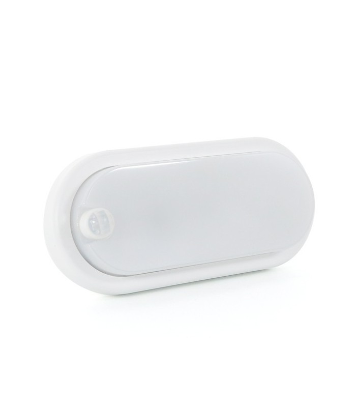 Aplique Ovalado PIR LED 12W 960Lm 120º IP54 Con detector de presencia