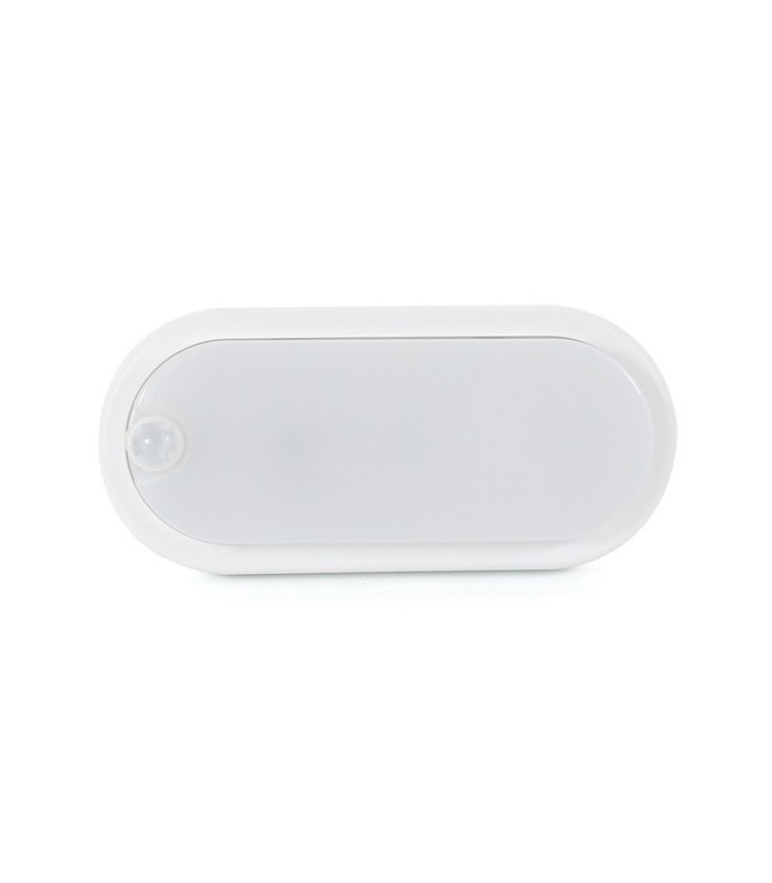 Aplique Ovalado PIR LED 12W 960Lm 120º IP54 Con detector de presencia