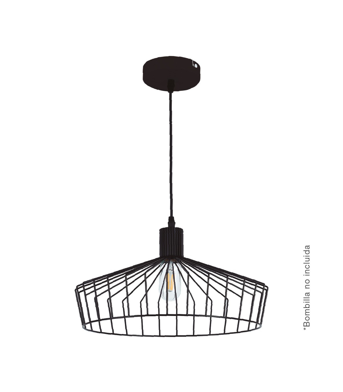 Lámpara Colgante BAMIL 1xE27 Negro