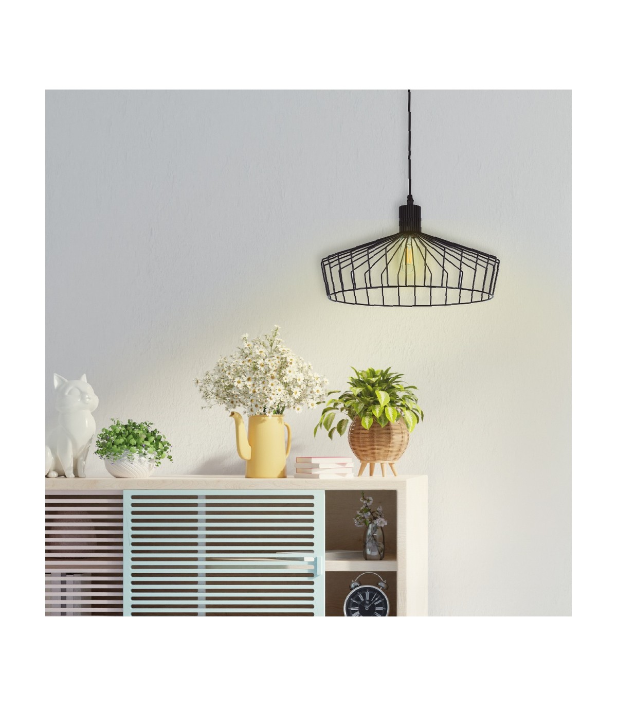 Lámpara Colgante BAMIL 1xE27 Negro