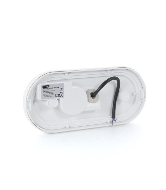Aplique Ovalado PIR LED 12W 960Lm 120º IP54 Con detector de presencia