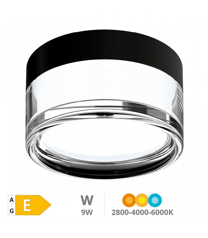 Plafón Led BULAW Negro Ø14CM 9W 1013LM 160º IP65