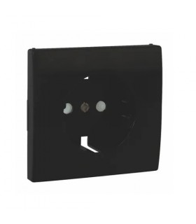 Tapa Base Schuko con Protección Negro Mate APOLO 5000