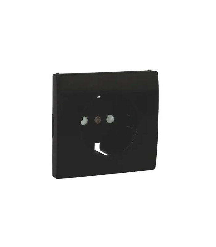 Tapa Base Schuko con Protección Negro Mate APOLO 5000