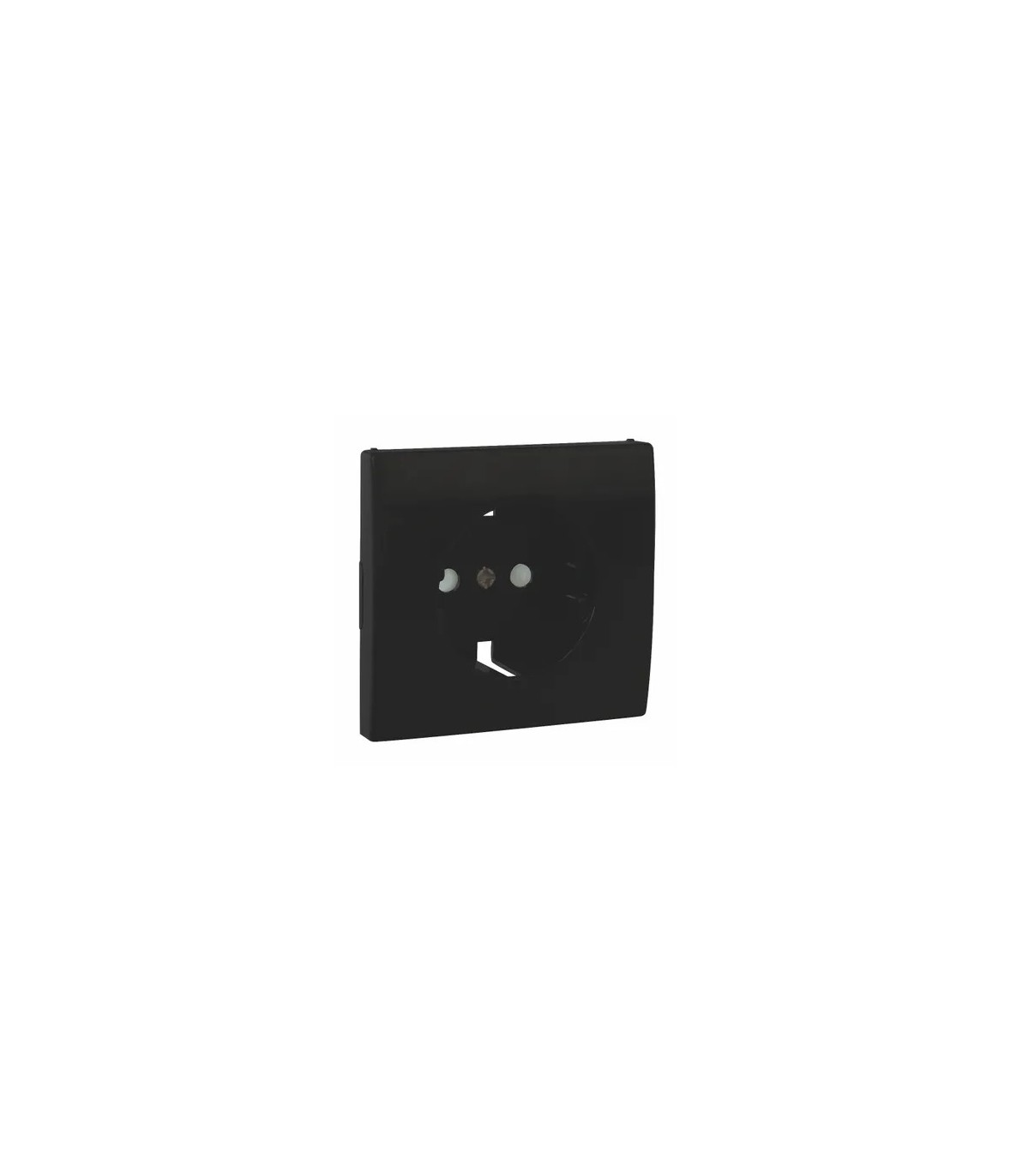 Tapa Base Schuko con Protección Negro Mate APOLO 5000