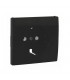 Tapa Base Schuko con Protección Negro APOLO 5000