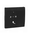 Tapa Base Schuko con Protección Negro APOLO 5000