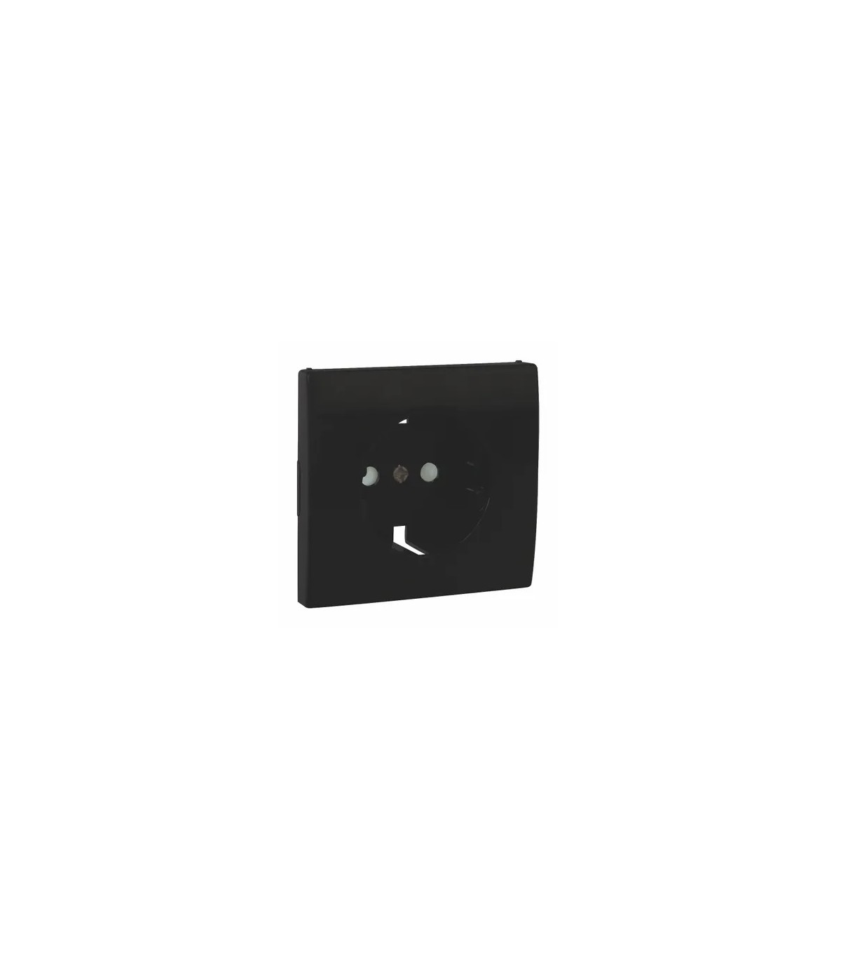 Tapa Base Schuko con Protección Negro APOLO 5000