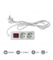 Base Múltiple 2T + Interruptor (3x1.5mm) 3m Blanca