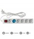Base Múltiple 6T + Interruptor 3x1mm 1.5M Blanco
