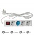 Base Múltiple 4T + Interruptor 3x1mm 1.5M Blanco