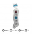 Base Múltiple 4T + Interruptor 3x1mm 1.5M Blanco