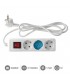 Base Múltiple 3T + Interruptor 3x1mm 1.5M Blanco