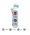 Base Múltiple 3T + Interruptor 3x1mm 1.5M Blanco