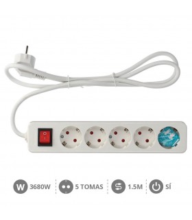 Base Múltiple Mega 5T + Interruptor 3x1.5mm² 1.5m