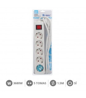 Base Múltiple Mega 5T + Interruptor 3x1.5mm² 1.5m