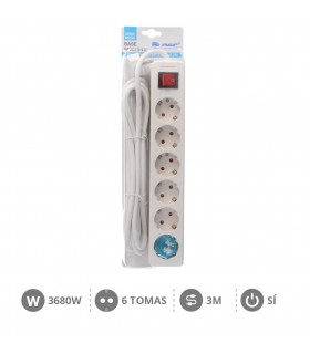 Base Múltiple Mega 6T + Interruptor 3x1.5mm² 3m