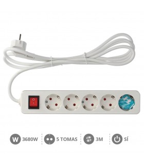Base Múltiple Mega 5T + Interruptor 3x1.5mm² 3m