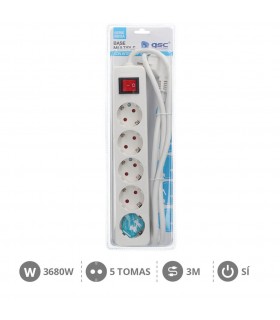Base Múltiple Mega 5T + Interruptor 3x1.5mm² 3m