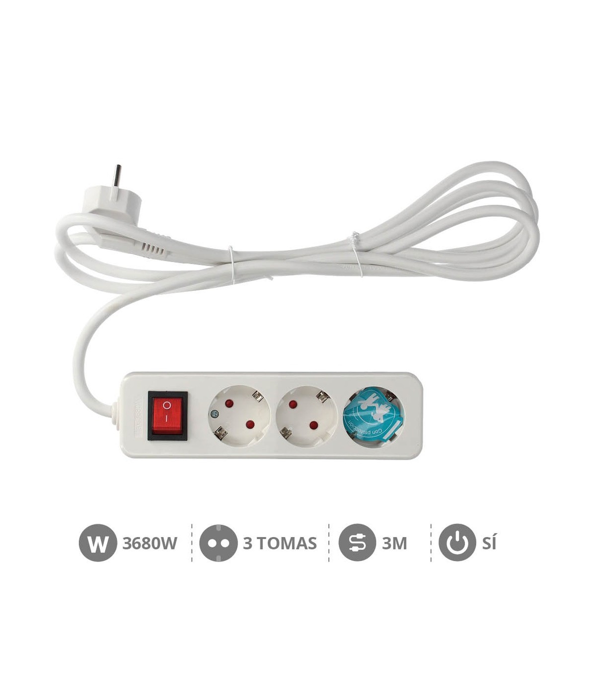 Base Múltiple Mega 3T + Interruptor 3x1.5mm 3 m