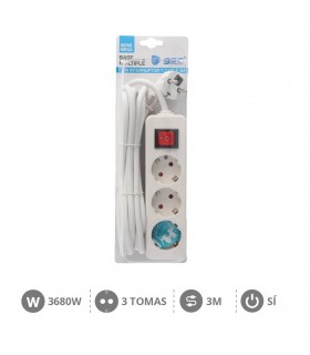 Base Múltiple Mega 3T + Interruptor 3x1.5mm 3 m