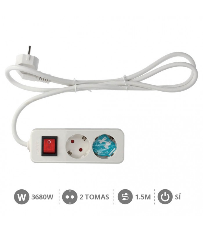 Base Múltiple Mega 2T + Interruptor 3x1.5 mm 1.5 metros