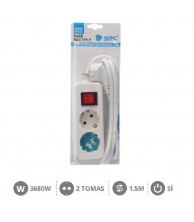 Base Múltiple Mega 2T + Interruptor 3x1.5 mm 1.5 metros