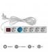 Base Múltiple 6T + Interruptor (3x1.5mm) 3m Blanca
