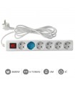 Base Múltiple 6T + Interruptor (3x1.5mm) 3m Blanca