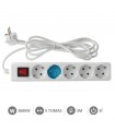 Base Múltiple 5T + Interruptor (3x1.5mm) 3m Blanca