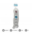 Base Múltiple 5T + Interruptor (3x1.5mm) 3m Blanca